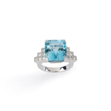 Charger l'image dans la galerie, Bague en or gris et aigue-marine