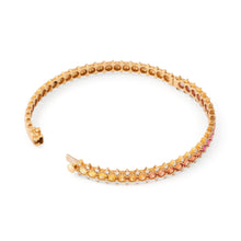 Charger l'image dans la galerie, Bracelet or Rose  sertis de saphirs multicolores