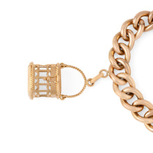 Charger l'image dans la galerie, Bracelet or rose 18k,maillon gourmette orné de 4 breloques