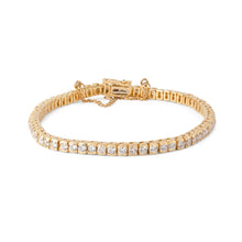 Charger l'image dans la galerie, Bracelet riviere en diamant, sur or jaune en serti semi-clos