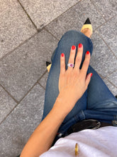 Charger l'image dans la galerie, Bague or gris et saphir rose