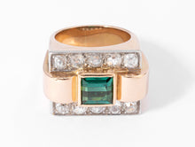 Charger l'image dans la galerie, Bague Tank Tourmaline verte