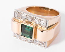 Charger l'image dans la galerie, Bague Tank Tourmaline verte