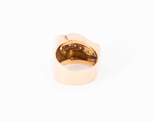 Charger l'image dans la galerie, Bague tank en or rose,diamant et rubis  de synthèses