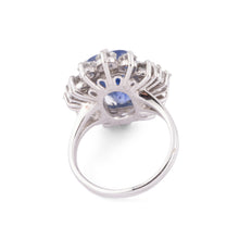 Charger l'image dans la galerie, Bague entourage saphir naturel et diamant
