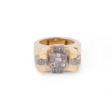 Charger l'image dans la galerie, Bague Tank en platine et or
