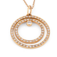 Charger l'image dans la galerie, Collier en or jaune motif en diamant sur longue chaine alternée de diamant