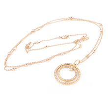 Charger l'image dans la galerie, Collier en or jaune motif en diamant sur longue chaine alternée de diamant
