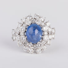 Charger l'image dans la galerie, Bague cocktail en diamants et saphir cabochon