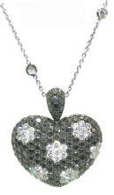 Charger l'image dans la galerie, Collier ornée d'un pendentif formant un cœur en diamant noirs et blancs - adalgyseboutique