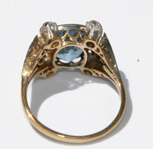 Charger l'image dans la galerie, Bague 1910 en or et argent ornée d'une aigue-marine