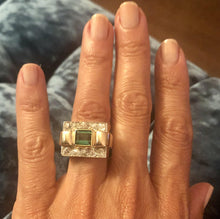 Charger l'image dans la galerie, Bague Tank Tourmaline verte - adalgyseboutique