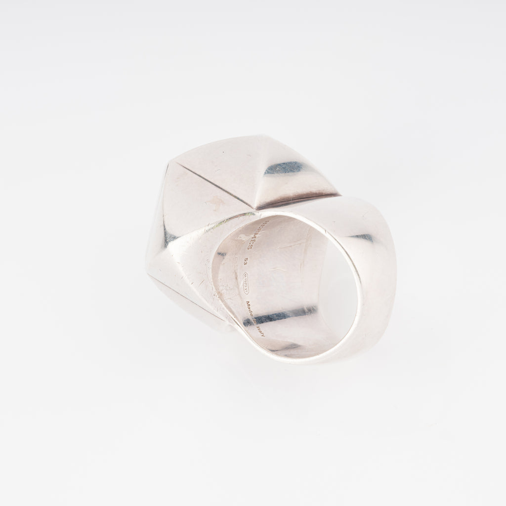 Bague en argent de la maison Hermès collection collier de chien rock