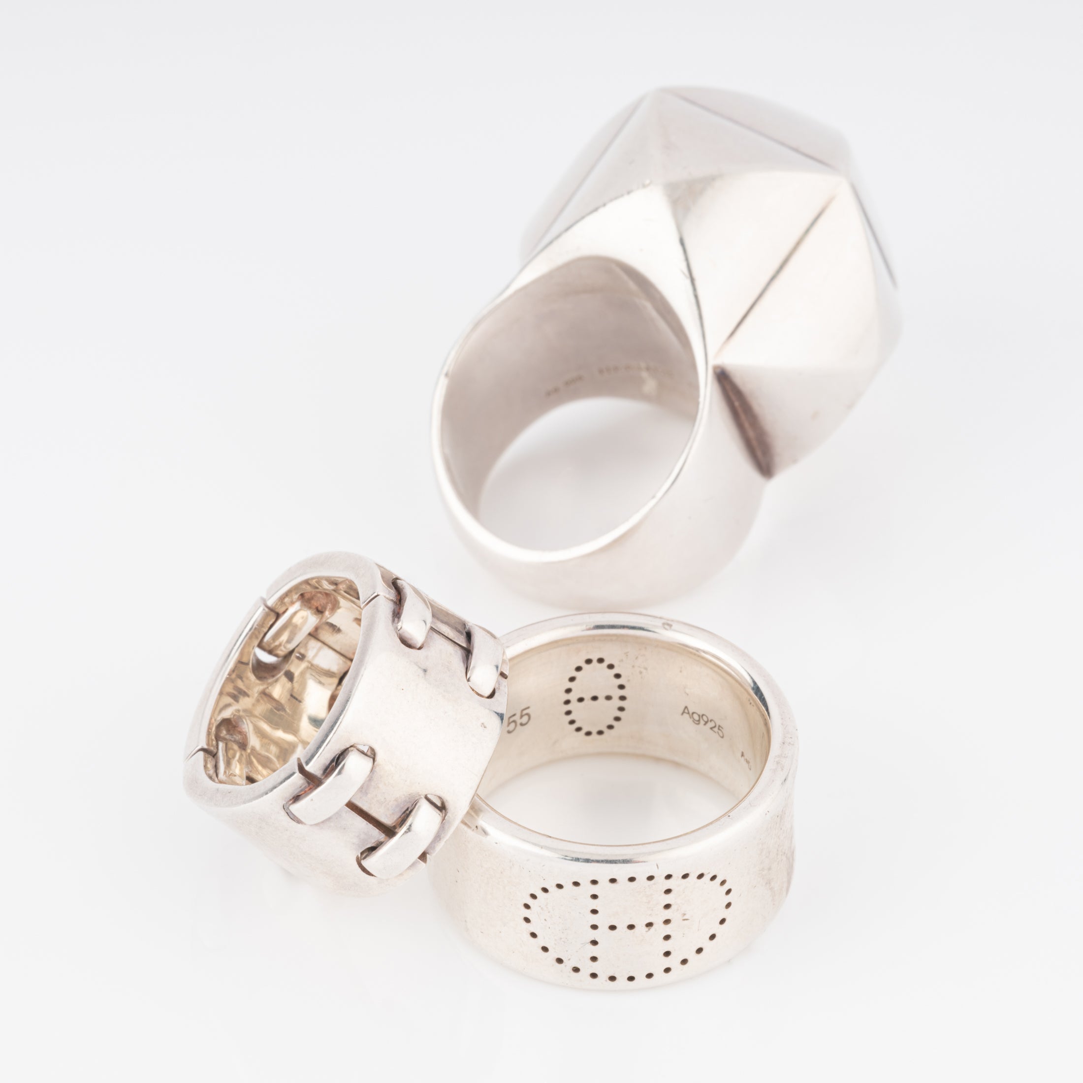 Bague en argent de la maison Hermès collection collier de chien rock