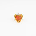 Bague en or jaune ornée d'une opale de feu