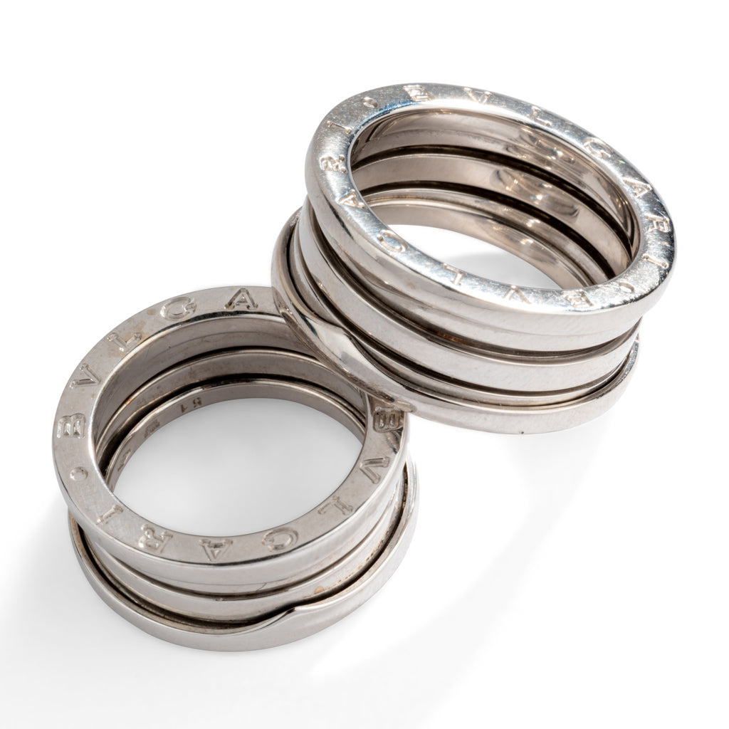Bague de la maison Bvlgari, collection B.Zero1 moyen modèle en or gris