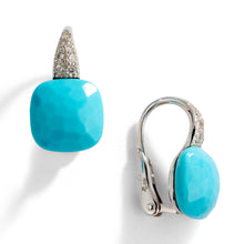 Charger l&#39;image dans la galerie, Boucles d&#39;oreilles Pomellato modèle Capri en or gris et turquoise
