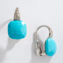 Charger l&#39;image dans la galerie, Boucles d&#39;oreilles Pomellato modèle Capri en or gris et turquoise
