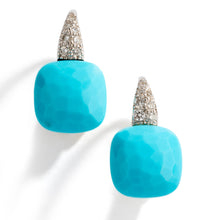 Charger l&#39;image dans la galerie, Boucles d&#39;oreilles Pomellato modèle Capri en or gris et turquoise
