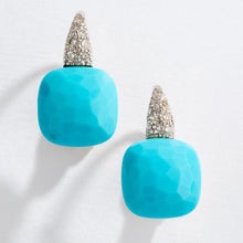 Charger l&#39;image dans la galerie, Boucles d&#39;oreilles Pomellato modèle Capri en or gris et turquoise
