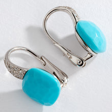 Charger l&#39;image dans la galerie, Boucles d&#39;oreilles Pomellato modèle Capri en or gris et turquoise
