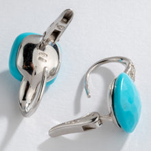 Charger l&#39;image dans la galerie, Boucles d&#39;oreilles Pomellato modèle Capri en or gris et turquoise
