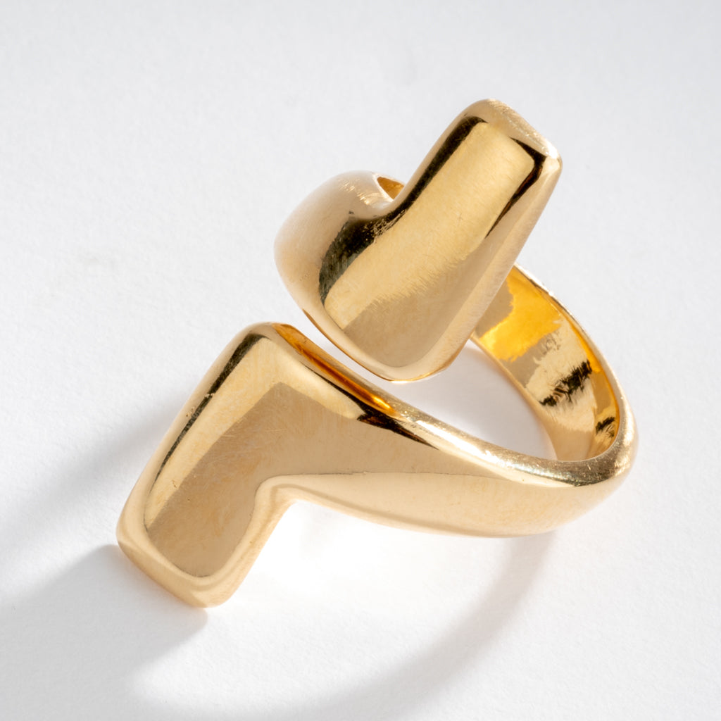 Bague or jaune géometrique de la maison Chaumet
