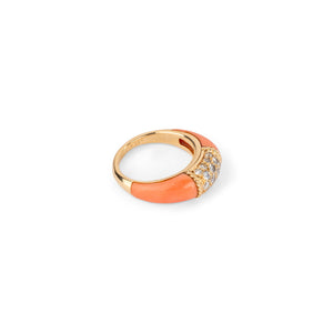 Bague Van Cleef &amp; Arpels, collection Philippine en or jaune et corail