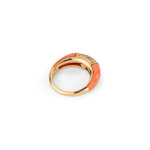 Bague Van Cleef &amp; Arpels, collection Philippine en or jaune et corail