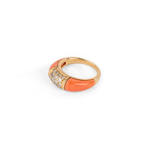 Bague Van Cleef &amp; Arpels, collection Philippine en or jaune et corail