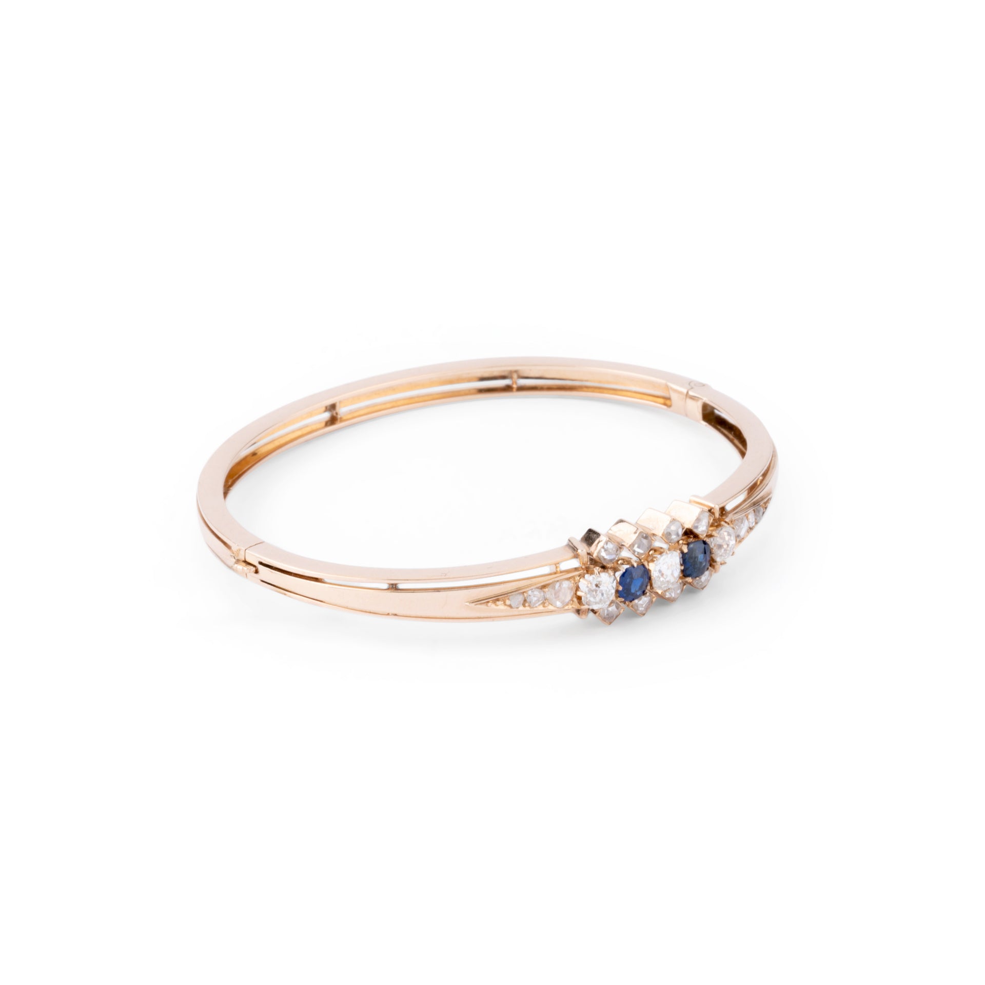 Bracelet or rose saphirs et diamants