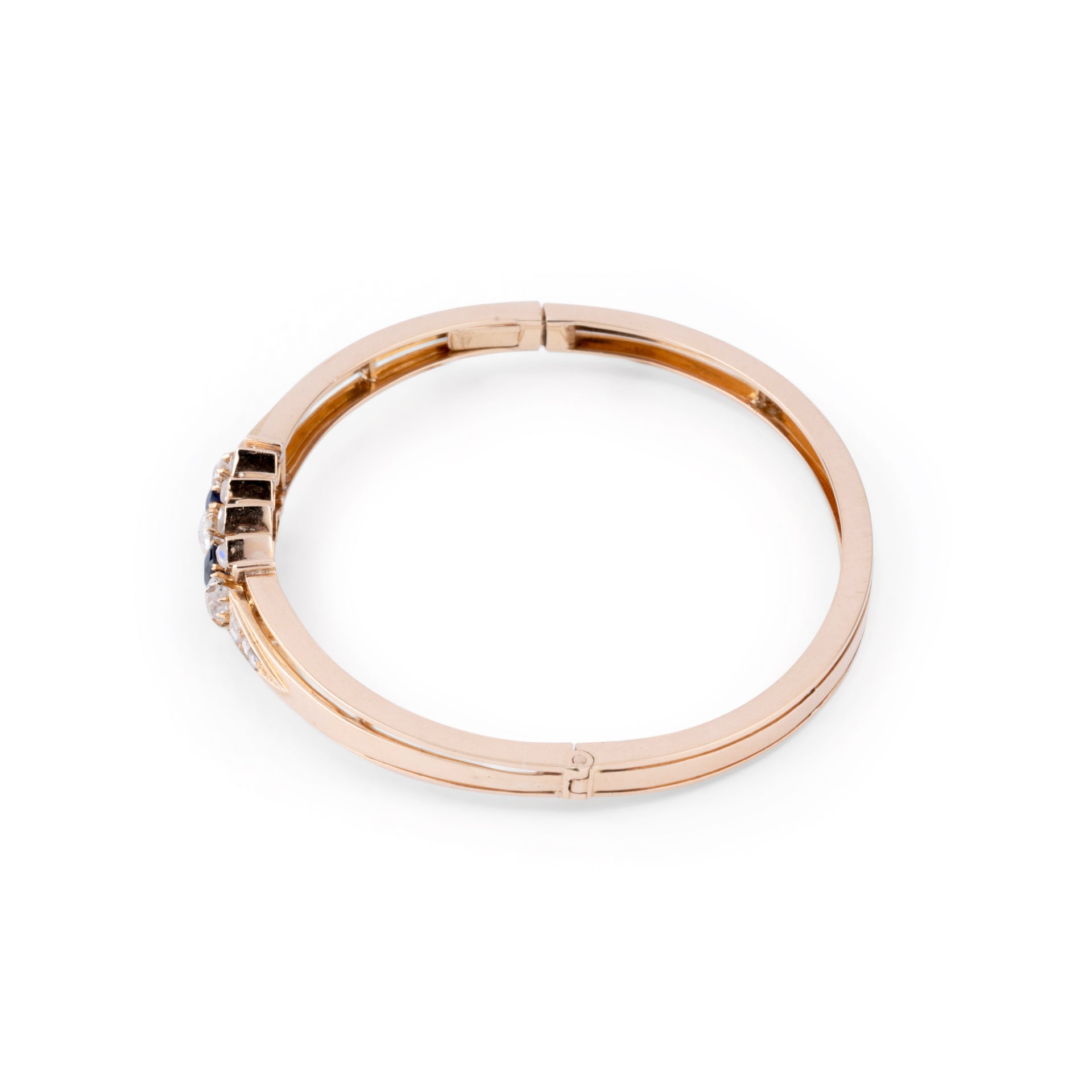 Bracelet or rose saphirs et diamants