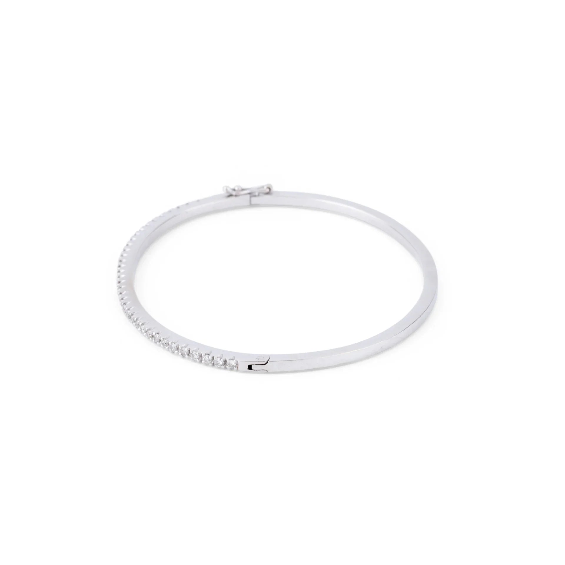 Bracelet jonc en or gris et diamants