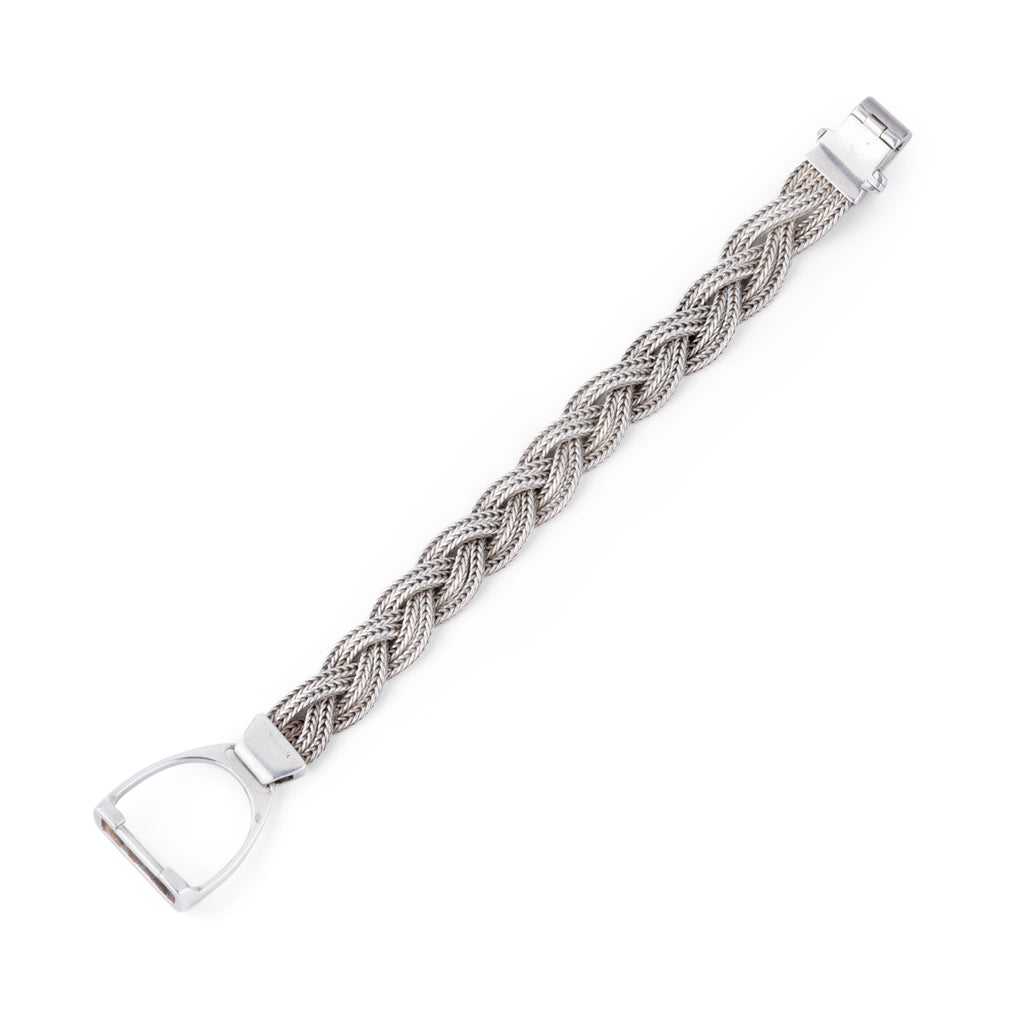 Bracelet en argent de la maison Hermès fermoir étrier