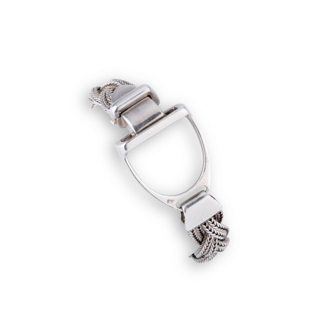 Bracelet en argent de la maison Hermès fermoir étrier