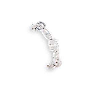 Bracelet en argent de la maison Hermès modèle iconique chaine d'ancre.