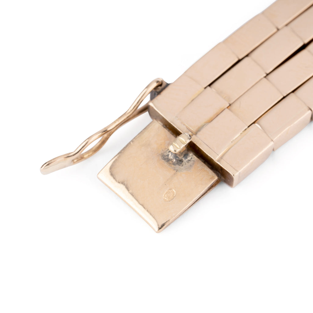 Bracelet or rose 18k formant des maillons rectangles