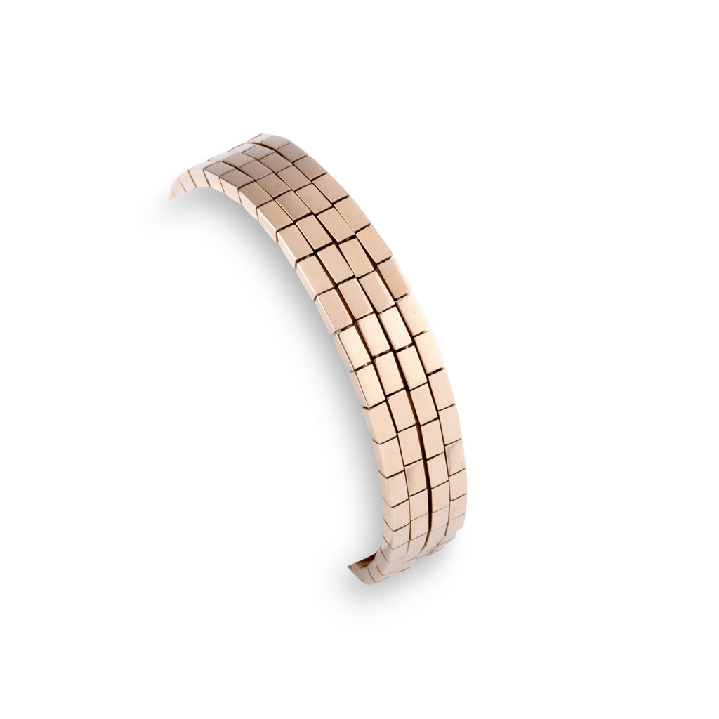 Bracelet or rose 18k formant des maillons rectangles
