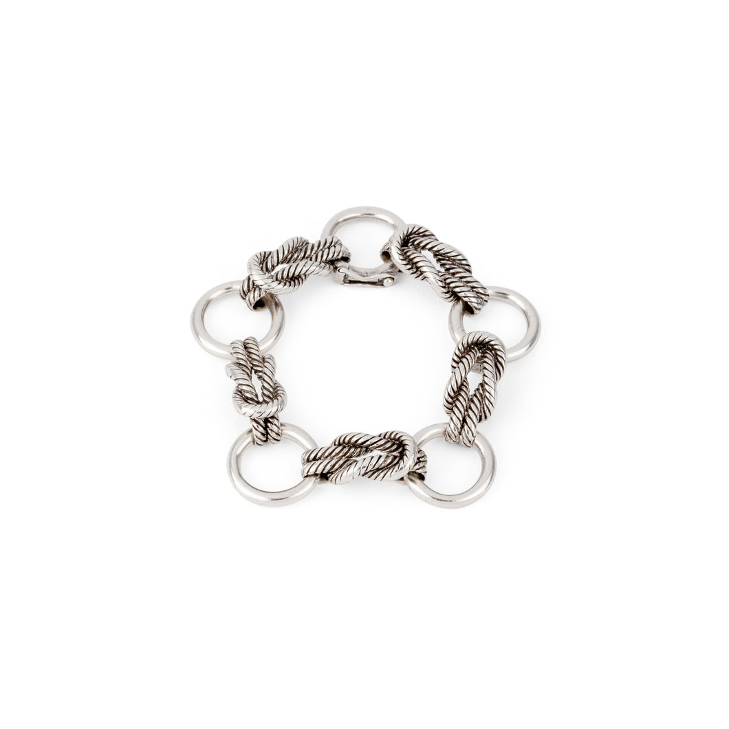 Bracelet en argent de la maison Hermès modèle Audierne