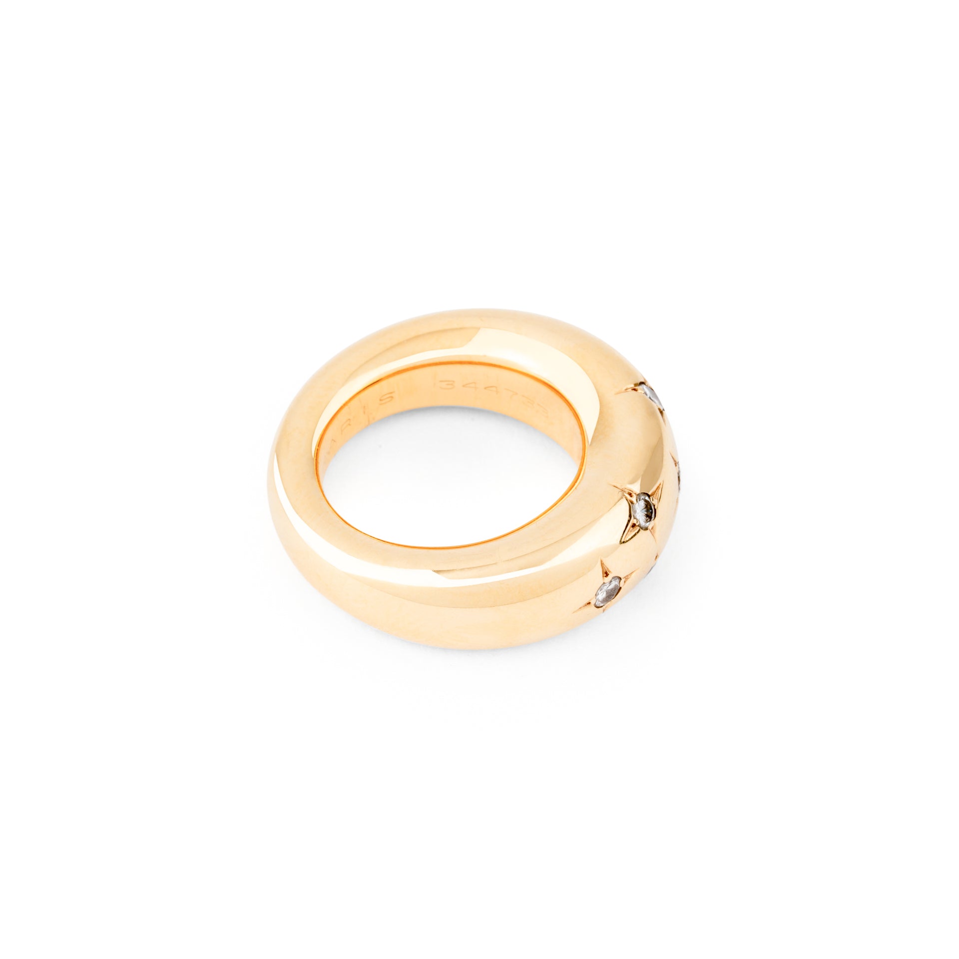 Bague jonc de la Maison Chaumet ornée de diamants
