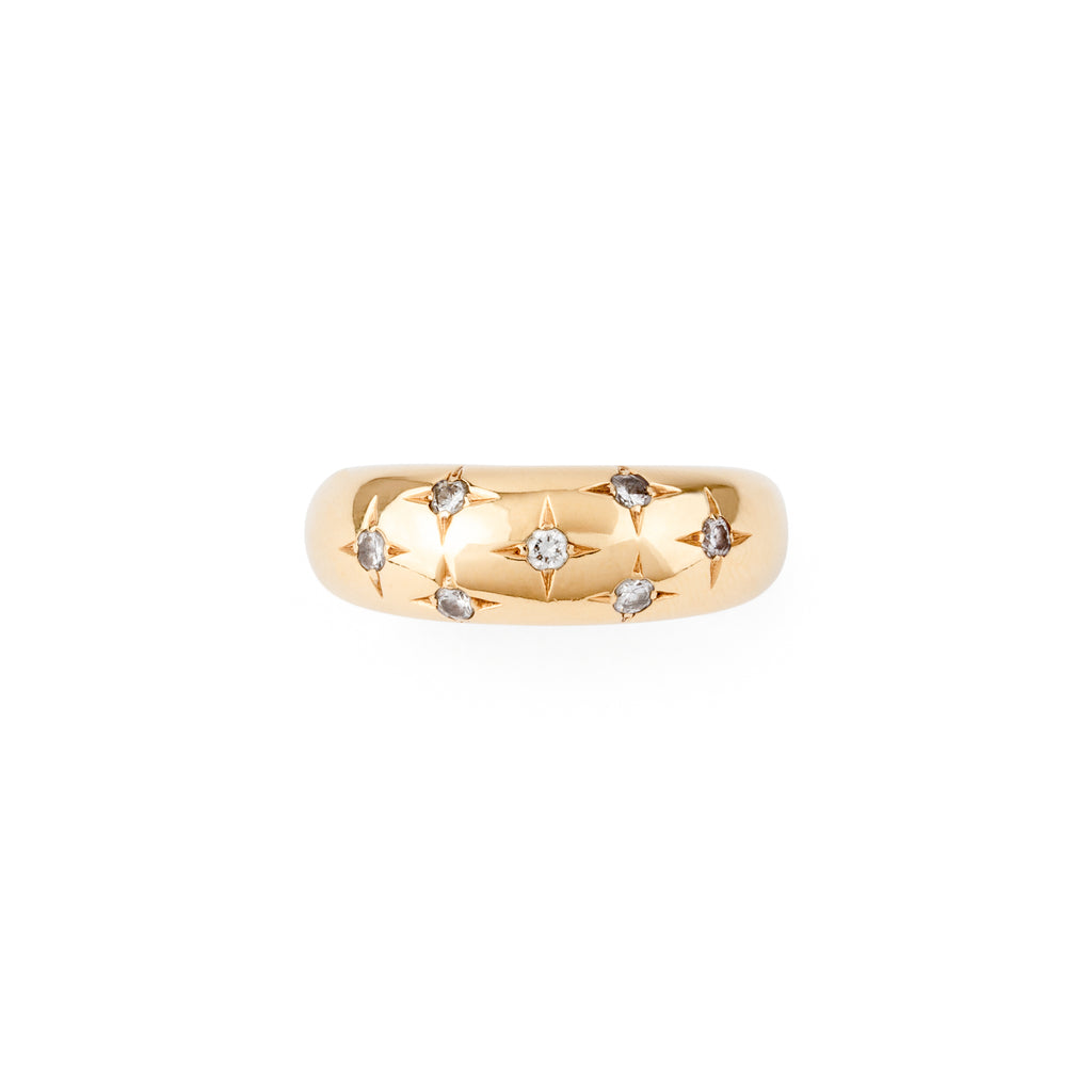 Bague jonc de la Maison Chaumet ornée de diamants