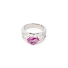 Charger l&#39;image dans la galerie, Bague or gris et saphir rose
