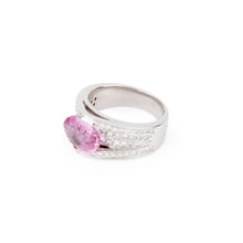 Charger l&#39;image dans la galerie, Bague or gris et saphir rose
