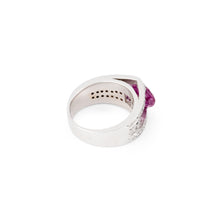 Charger l&#39;image dans la galerie, Bague or gris et saphir rose
