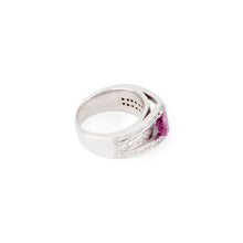 Charger l&#39;image dans la galerie, Bague or gris et saphir rose
