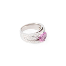 Charger l&#39;image dans la galerie, Bague or gris et saphir rose
