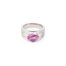 Charger l&#39;image dans la galerie, Bague or gris et saphir rose
