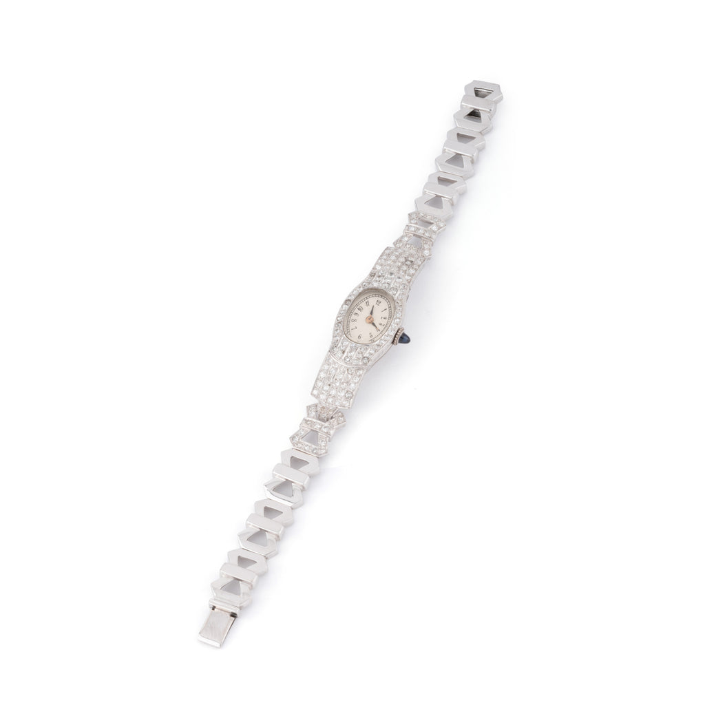 Montre platine et diamants Art Déco