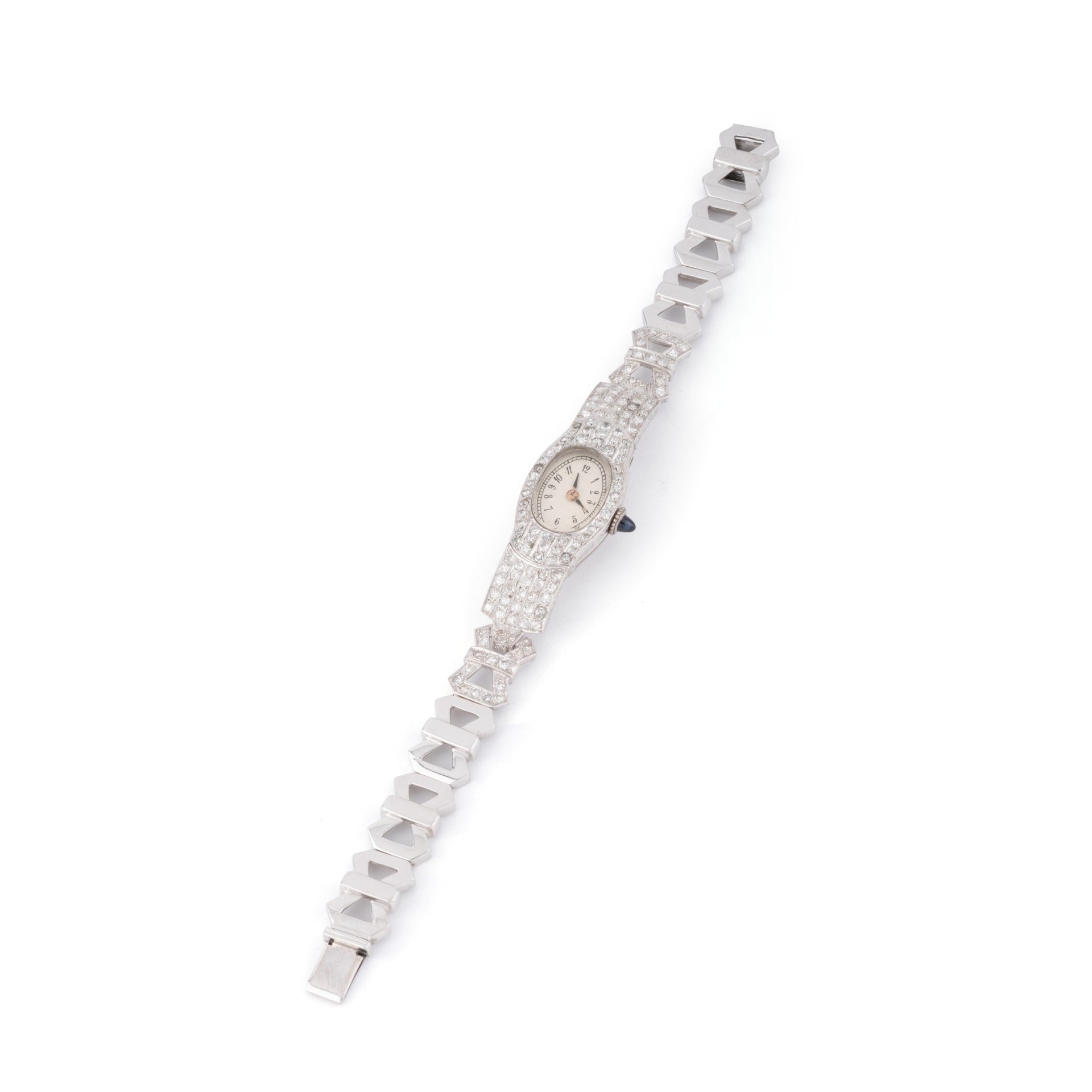 Montre platine et diamants Art Déco