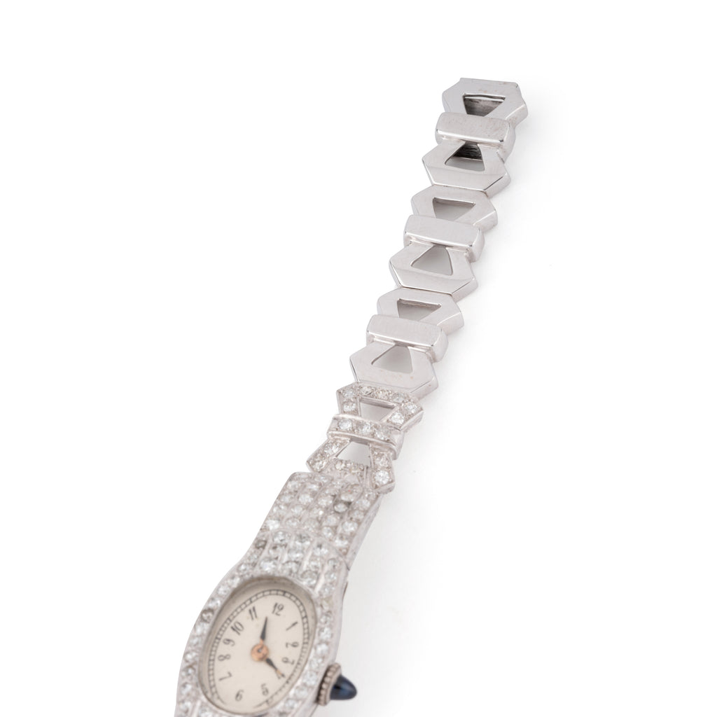 Montre platine et diamants Art Déco